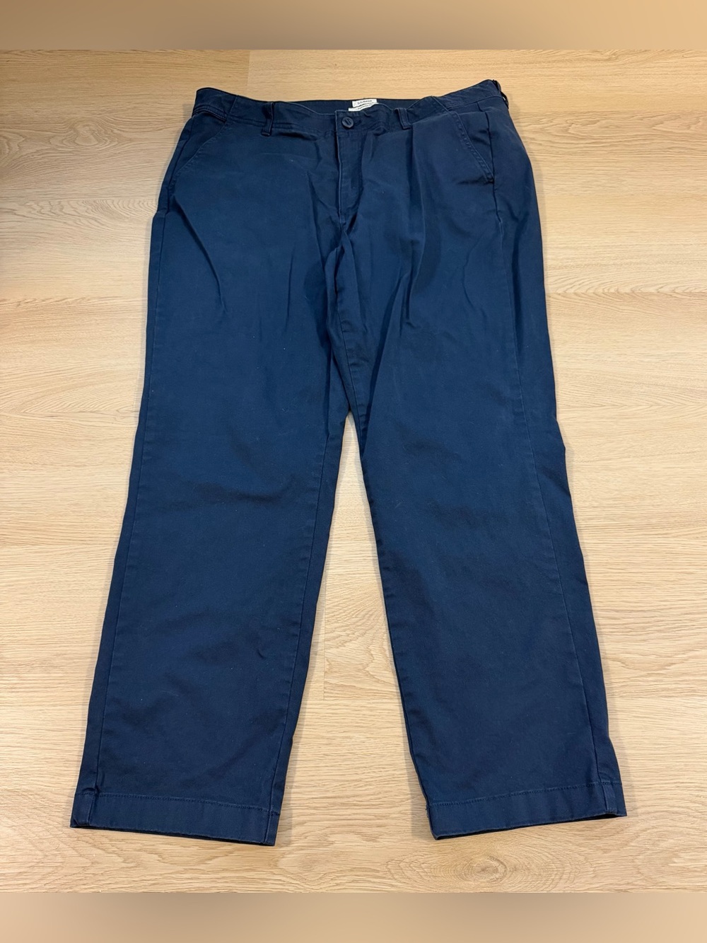 LL Bean Favorite Fit Pants Womens Size 18 Regular Navy Blue Chino Straight Leg